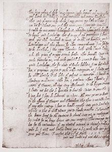 Faksimile von Philip Sidneys Handschrift im Alter von 18 Jahren, 23. März 1572 von English School
