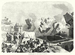 Der Einsturz der Mauern von Jericho (Gravur)