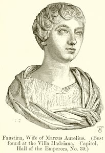 Faustina, Frau von Marcus Aurelius (Büste gefunden in der Villa Hadriana. Kapitol, Halle der Kaiser, Nr. 39)