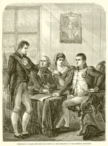 Ferdinand von Spanien tritt auf Diktat von Kaiser Napoleon seine Krone ab