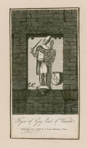 Figur des Guy, Earl of Warwick (Gravur) von English School