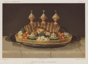 Rinderfilet "Jardiniere" (Chromolithografie) von English School