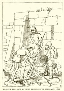 Auffindung des Leichnams von König Theodor in Magdala, 1868