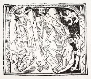 Erstes: Lazarus, was er in der Hölle gesehen hat - Räder wie Windmühlen auf einem Berg, die sich ständig drehen und die Stolzen halten