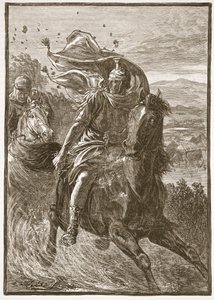 Flucht des Pompeius vom Schlachtfeld von Pharsalos von English School
