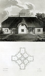 Vier Cottages, 1818 von English School