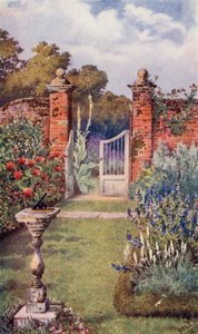 Duft im Kräutergarten (Farblithografie) von English School