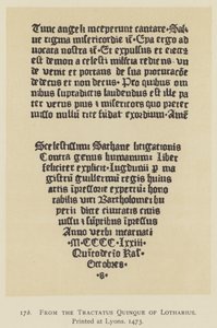 Aus dem Tractatus Quinque von Lotharius, gedruckt in Lyon