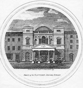 Vorderseite des Pantheon, Oxford Street, 1795 von English School