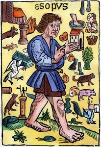 Frontispiz der "Fabeln" von Äsop, gedruckt in England von William Caxton (1422? - 1491) von English School