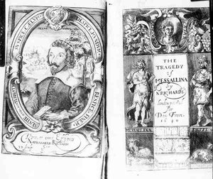 Frontispiz von Die Tragödie von Messallina von Nathanael Richards, veröffentlicht 1640 von English School