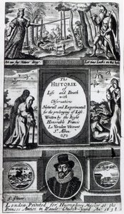 Frontispiz zu Francis Bacons Die Geschichte von Leben und Tod, veröffentlicht 1638