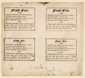 Frostmarkt von 1814 - Souvenirs auf dem Eis gedruckt von English School