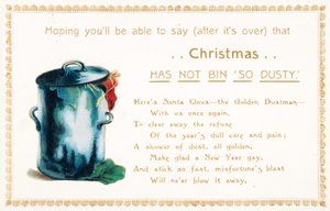 Voller Mülleimer, Weihnachtskarte von English School