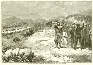 Garibaldi von italienischen Truppen bei Aspromonte angegriffen