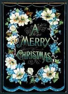 Blumengirlande, Weihnachtskarte von English School