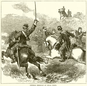 General Sheridan bei Cedar Creek von English School
