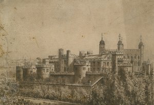 Gesamtansicht des Tower of London von English School