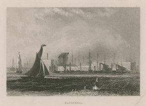 Gesamtansicht der Boote auf der Themse bei Blackwall