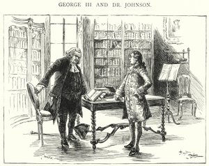 George III und Dr. Johnson (Gravur) von English School