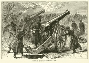 Deutsche Batterie vor Paris, Januar 1871 von English School