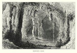 Gibraltar: Martins Höhle (Gravur) von English School