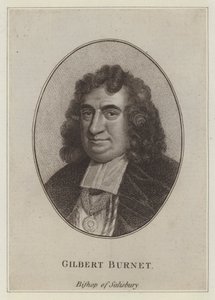 Gilbert Burnet, Bischof von Salisbury, Schriftsteller und Historiker (Gravur) von English School