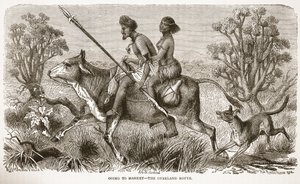 Auf dem Weg zum Markt - die Überlandroute, Illustration aus der Bildausgabe des Lebens und der Entdeckungen von David Livingstone von J. Ewing Richie, veröffentlicht von A. Fullarton & Co., 1876 von English School