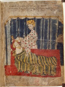 Frau des Grünen Ritters und Gawain, Illustration aus 