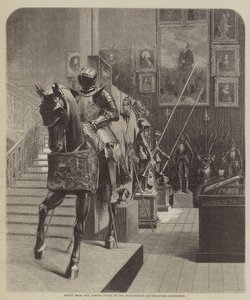 Gruppe aus dem Rüstungshof der Manchester Kunstschätze-Ausstellung (Stich)