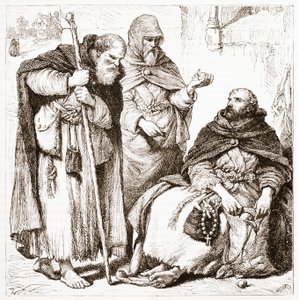 Gruppe von Bettelmönchen, Illustration aus Die Geschichte des Protestantismus von James Aitken Wylie, veröffentlicht 1878 von English School