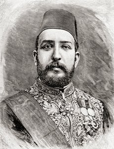HH Muhammad Tewfik Pascha, Tawfik von Ägypten, 1890 (Holzstich)