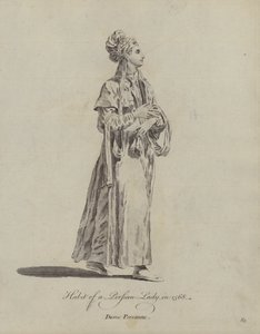 Kostüm einer persischen Dame im Jahr 1568 (Stich) von English School