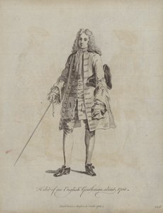 Kostüm eines englischen Gentlemans um 1700 (Stich) von English School
