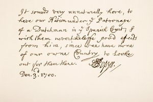 Handschrift und Unterschrift von Samuel Pepys, 1700 von English School