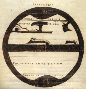 Diagrammatische Zonen-Weltkarte, ca. 1050 von English School