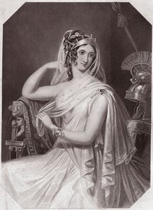 Helena, Frau von Menelaos (Die Geschichte von Troilus und Cressida) in - „Galerie des femmes de Shakespeare, Sammlung von fünfundvierzig ernsten Porträts der ersten Künstler Londons, bereichert mit kritischen und literarischen Hinweisen“ um 1838 - aus „Gal von English School
