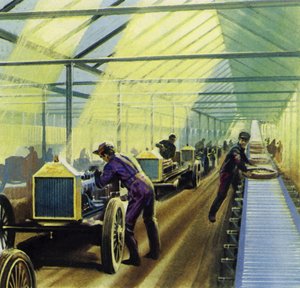 Henry Fords Idee für Fließbandarbeit revolutionierte die Fertigung