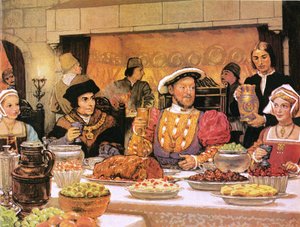Heinrich VIII. mit Sir Thomas More zu seiner Rechten