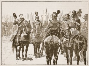 Heinrich und die gefangenen französischen Offiziere, Illustration aus Cassells Illustrierter Geschichte Englands von English School