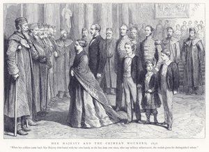 Ihre Majestät und die Krim-Verwundeten, 1856 von English School