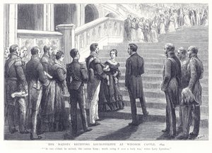 Ihre Majestät empfängt Louis-Philippe im Windsor Castle, 1844 von English School