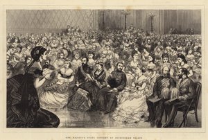 Das Staatskonzert Ihrer Majestät im Buckingham Palace (Stich) von English School
