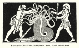 Herkules und Iolaus und die Hydra von Lerna