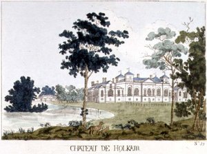 Holkham Hall, Norfolk, Illustration aus William Watts