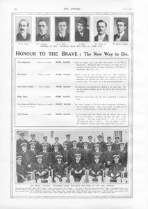 Ehre den Tapferen: Der neue Weg zu sterben, aus The Sphere, 04. Mai 1912 von English School