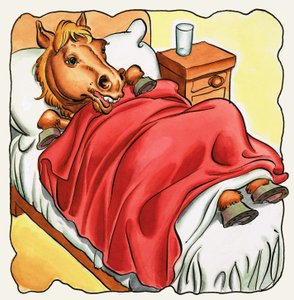 Pferd im Bett