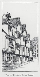 Häuser in der Silver Street (Gravur)
