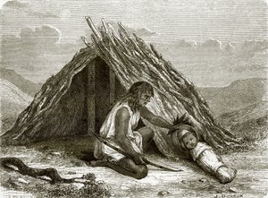 Hütte der Chimehwhueb-Indianer