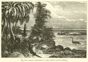 Ideale Landschaft der Unteren Oolith-Periode